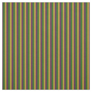 Tecido Carnaval roxo, verde & Dourado listrado