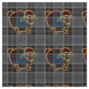 Tecido carneiros no fundo do tartan