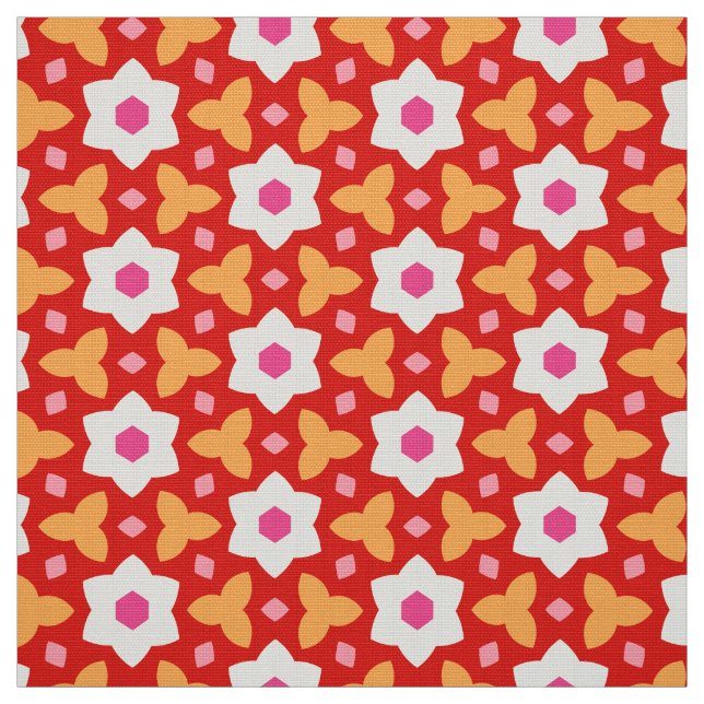 Tecido CARNIVAL - Flor Botânica Geométrica (Modelo)