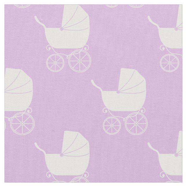 Tecido Carrinho de Bebê Antigo Roxo (Detalhe)