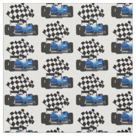 Tecido Carro de Corrida Azul com Sinalizador Verificado
