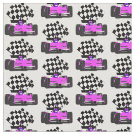 Tecido Carro Race Rosa com Sinalizador Verificado