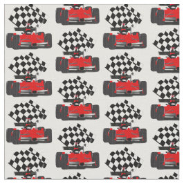 Tecido Carro Race Vermelho com Sinalizador Verificado