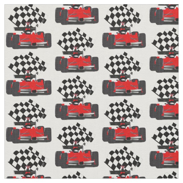 Tecido Carro Race Vermelho com Sinalizador Verificado (Detalhe)
