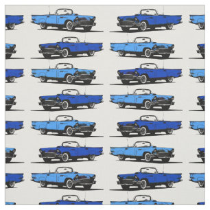 Tecido Carros desportivos do Rainbow Vintage de 1950
