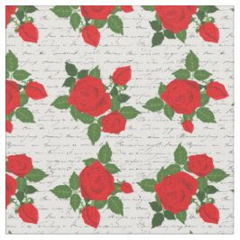 Tecido carta de amor do dia dos namorados rosas vermelhas