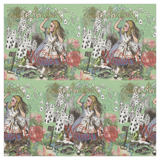 Tecido cartas de aventura de alice no país das maravilhas (Modelo)