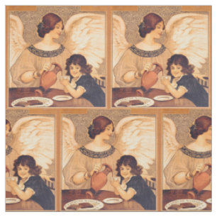 Tecido Cartaz Antigo do Anjo do Chocolate Francês: Arte V
