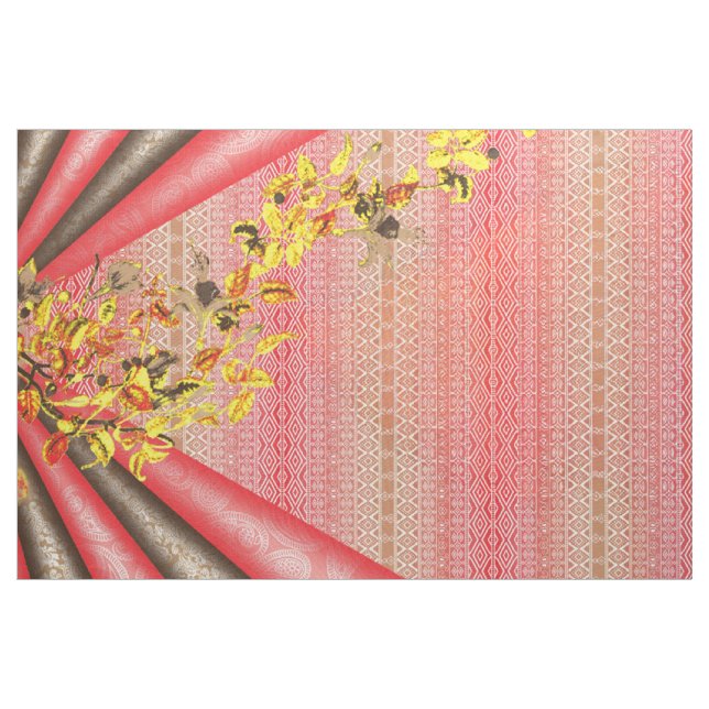 Tecido Cartaz de outono tribal. Têxtil da borboleta Boho (Jarda)