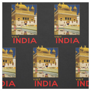 Tecido Cartaz de viagem da Índia arte vintage indiana