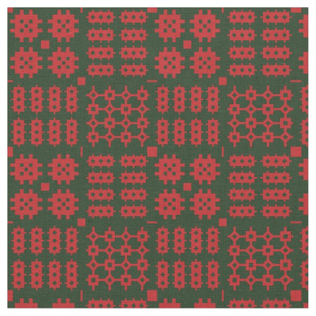 Tecido Carthen Coch A Gwyrdd (Detalhe)