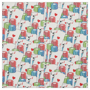 Tecido Cartões e microplaquetas do vinte-e-um do casino