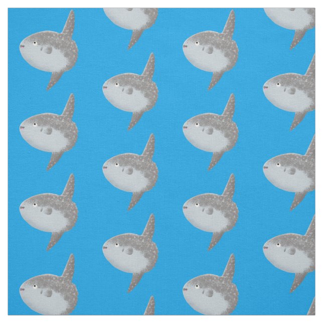 Tecido Cartografia fofa mola de peixe-sol oceânico (Modelo)