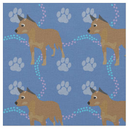 Tecido Cartoon australiano Cattle Dog (Vermelho)