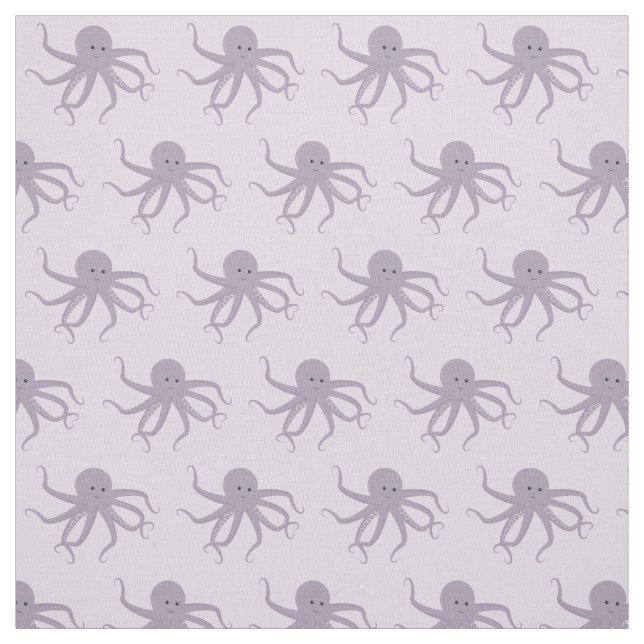 Tecido Cartoon - Caráter de polvo roxo sorrindo (Modelo)