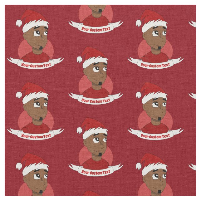 Tecido Cartoon de Natal do homem sorridente (Detalhe)