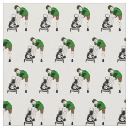 Tecido Cartoon Engraçado Lawnmower Man