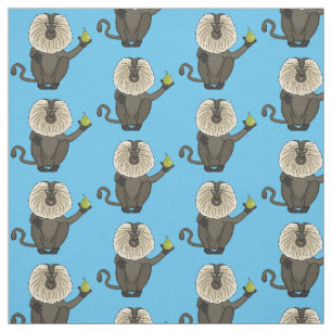 Tecido Cartoon macaco macaco-cauda-leão engraçado