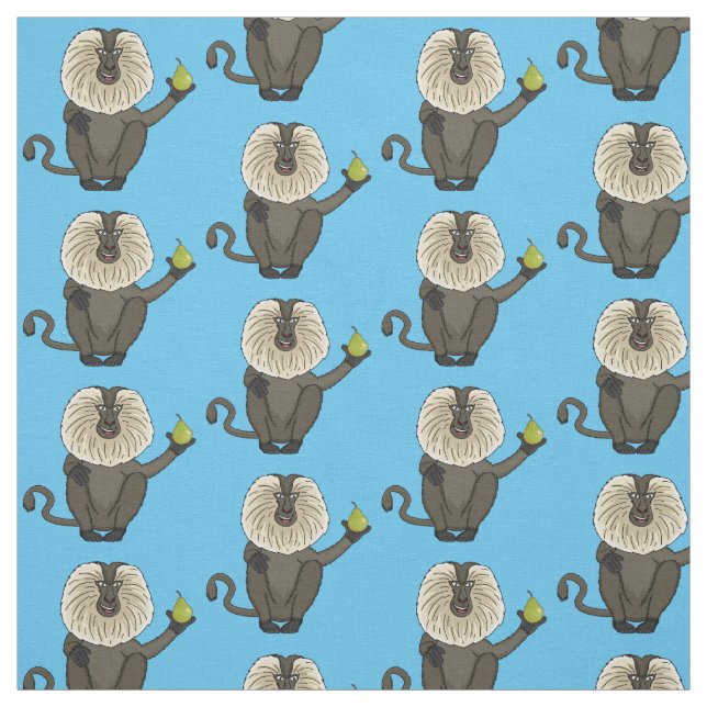 Tecido Cartoon macaco macaco-cauda-leão engraçado (Modelo)
