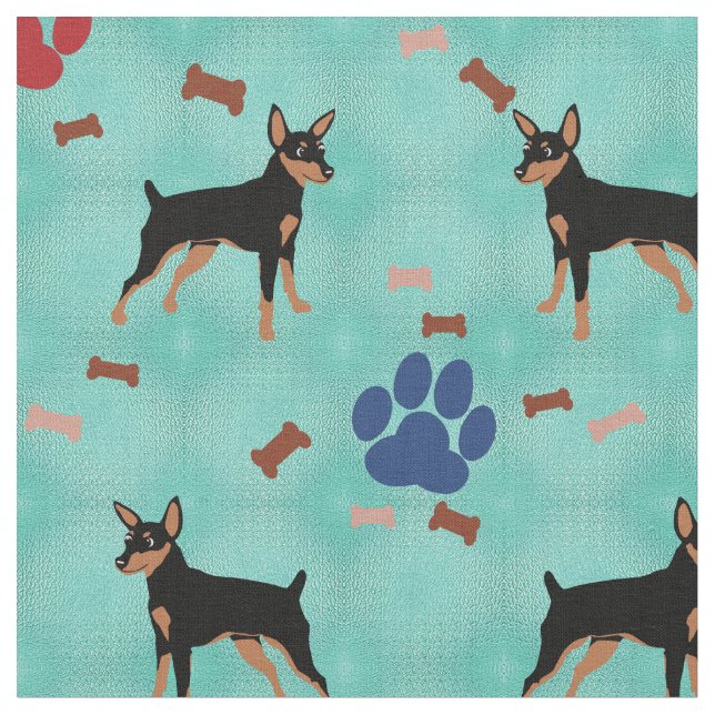 Tecido Cartoon Miniature Pinscher (Detalhe)