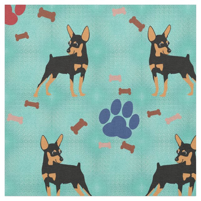 Tecido Cartoon Miniature Pinscher (Detalhe)