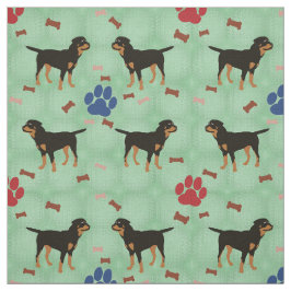 Tecido Cartoon Rottweiler