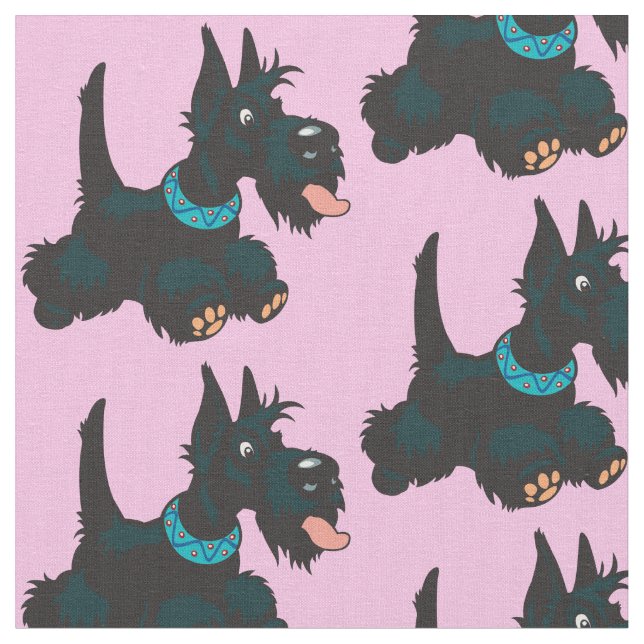 Tecido Cartoon Scottic terrier (Detalhe)