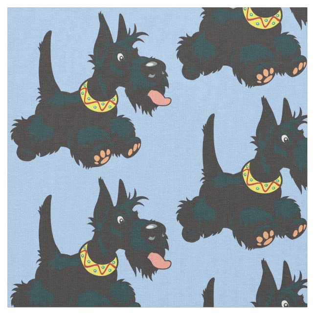Tecido Cartoon Scottic terrier (Detalhe)
