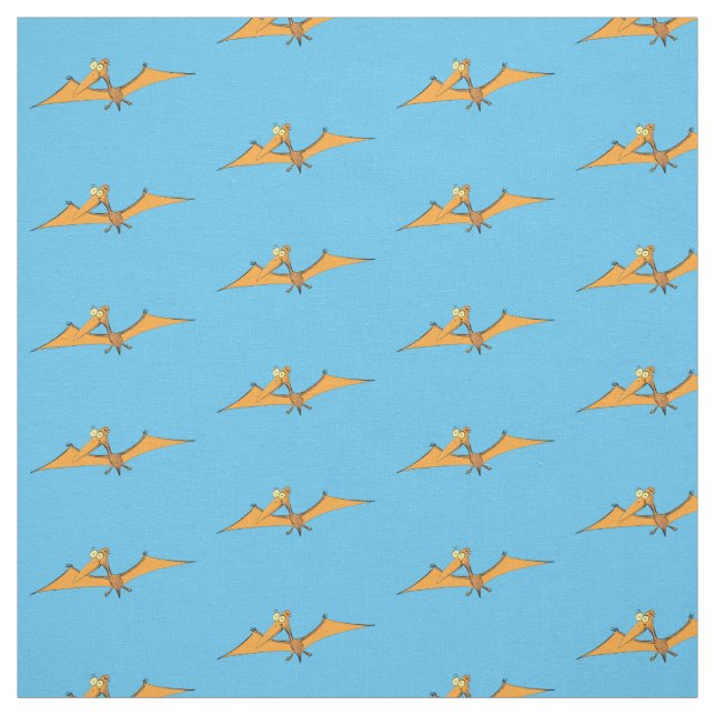 Tecido Cartoon voador de pterodátilo, cor de laranja giro (Modelo)