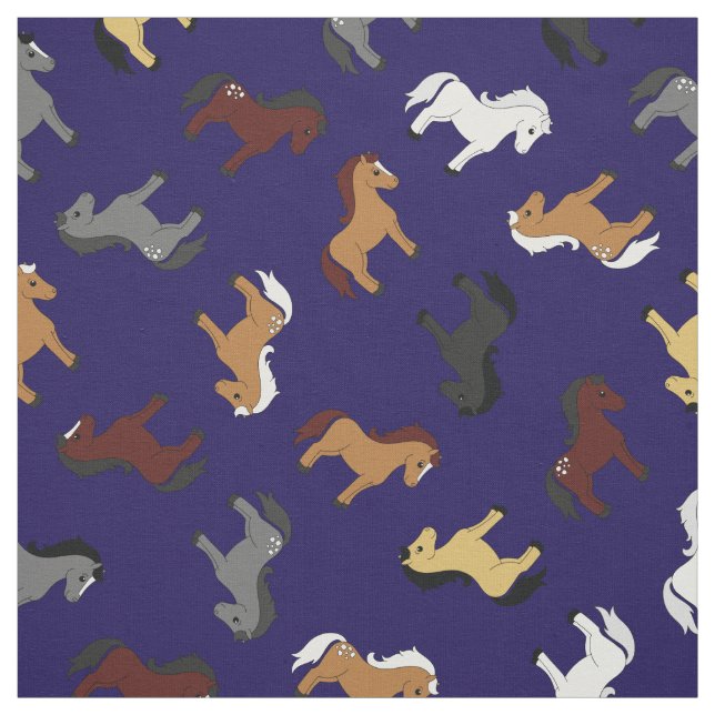 Tecido Cartoons bonitos Crianças Marinho escuro Azul (Modelo)