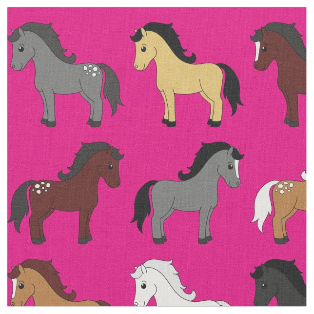 Tecido Cartoons Bonitos Crianças Rosa Quente (Detalhe)