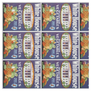 Tecido Casa branca vegetais selecionados