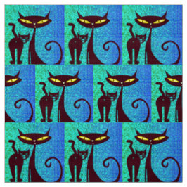 Tecido Casal Engraçado de Gatos Humorísticos