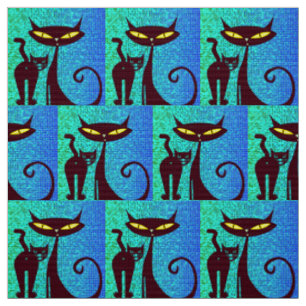 Tecido Casal Engraçado de Gatos Humorísticos
