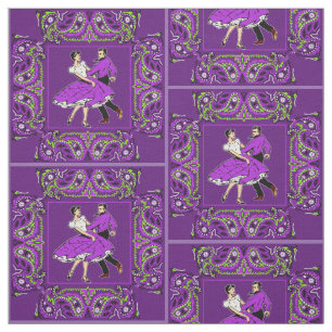 Tecido Casal Púrpura E Púrpura Da Dança Quadrada Bandana
