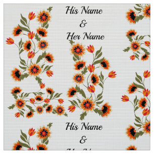 Tecido Casal Romântico de Arte Folk Motif Escandinavo