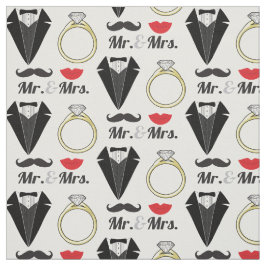 Tecido Casamento Tuxedo entre o Sr. e a Sra. Lábios Musta