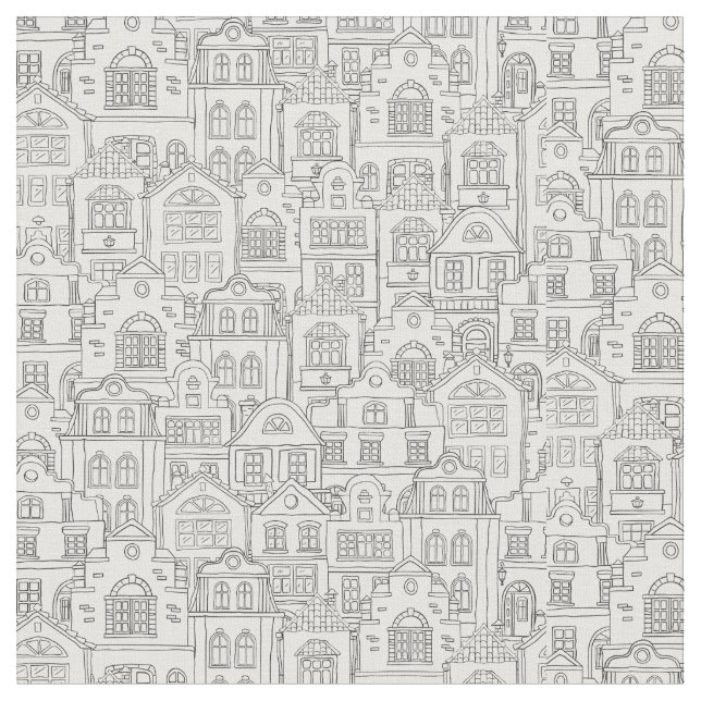 Tecido Casas da Cidade - Casas da Vizinhança (Detalhe)