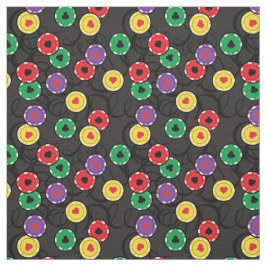 Tecido Casino Poker Chips Coloridos Cinzas Patternadas Fu