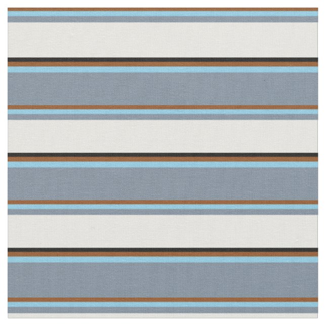 Tecido Castanho, Azul-Céu, Cinzas Leves, Branco e Preto (Detalhe)