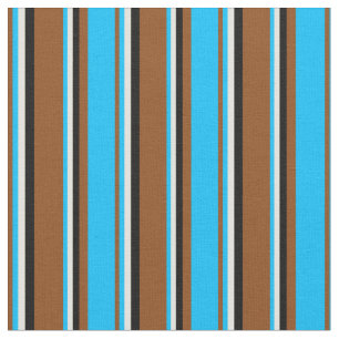Tecido Castanho, Azul Profundo, Amarelo Claro e Preto Col