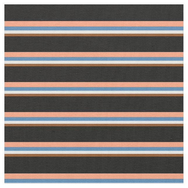 Tecido Castanho, Branco, Azul, Salmão Claro e Stripes Neg (Detalhe)