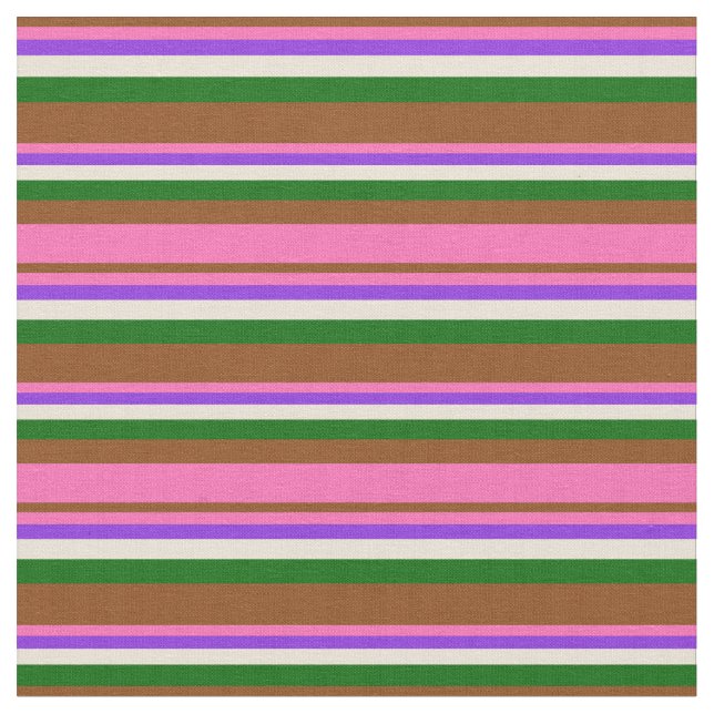 Tecido Castanho, Rosa Quente, Roxo, Bisque e Verde Escuro (Detalhe)