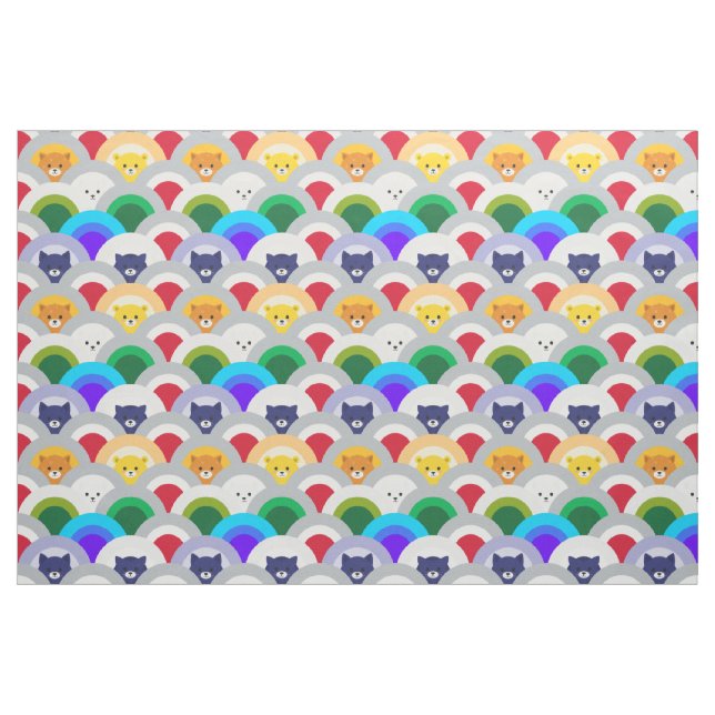Tecido Cat Rainbow, Onda Japonesa (Fat Quarter)