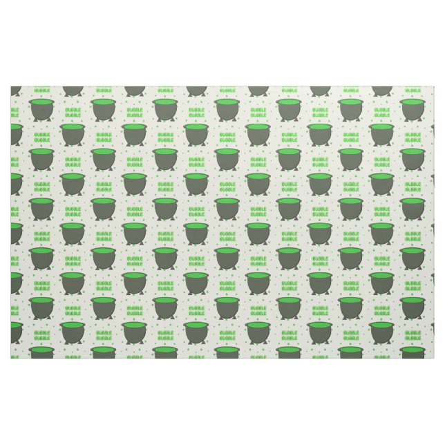 Tecido Cauldron e Bubbling Green Brew Halloween (Fat Quarter)