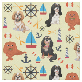 Tecido Cavaleiro náutico e Barco King Charles Spaniel