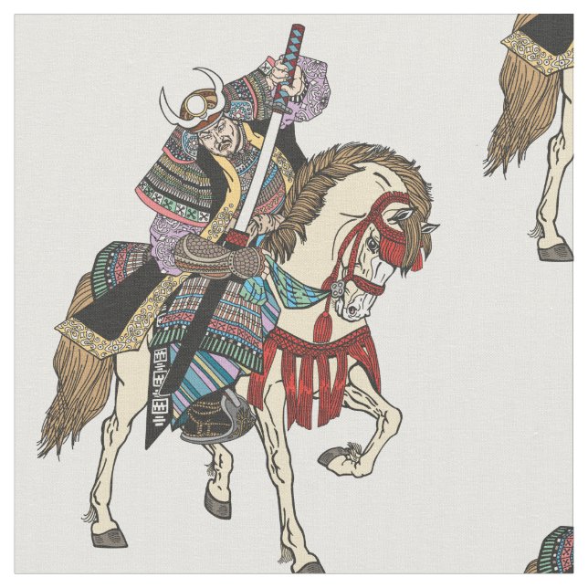 Tecido Cavaleiro-samurai japonês (Detalhe)