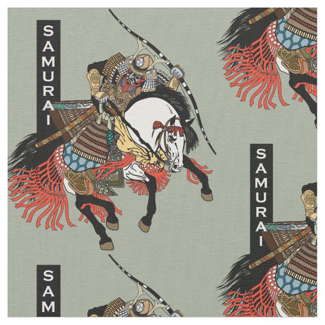 Tecido Cavaleiro-samurai japonês (Detalhe)