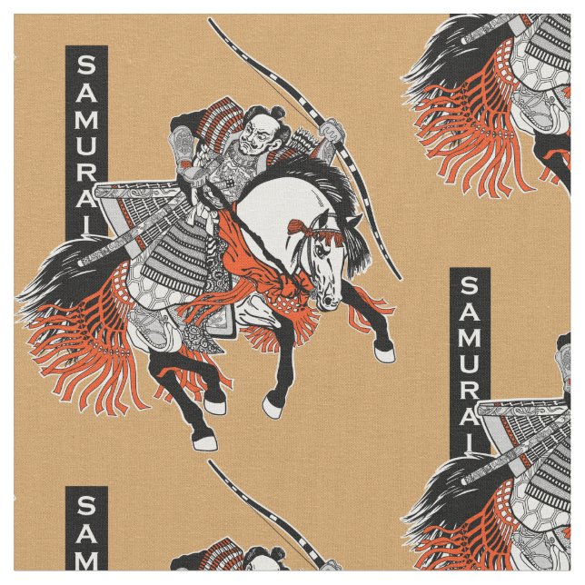 Tecido Cavaleiro-samurai japonês (Detalhe)