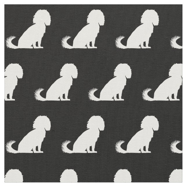 Tecido Cavalier King Charles Dog Silhouette Pet (Detalhe)